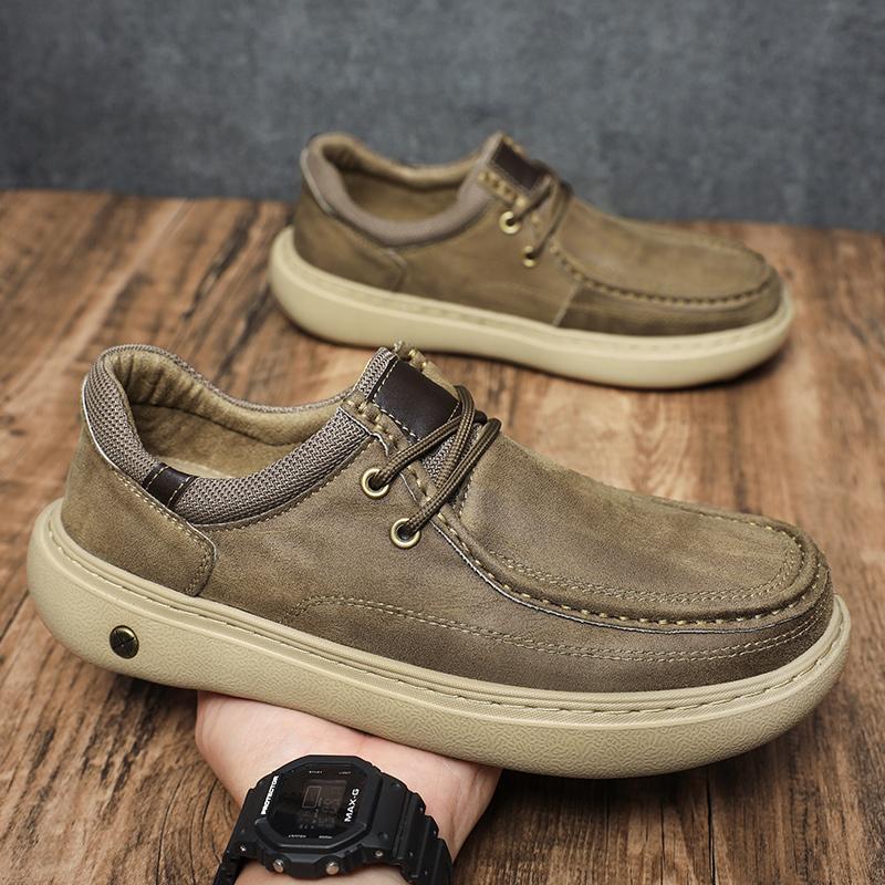 Genuine Leather Men's Casual Shoes Comfortable Walking Shoes Outdoor Male Sneakers Non-Slip Driving Shoes Soft Business Footwear