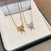 Silber Schmuck Design Schleife und Smart Silber Halskette Modeschmuck Leichte Luxus Accessoires Schlüsselbeinkette Frauen