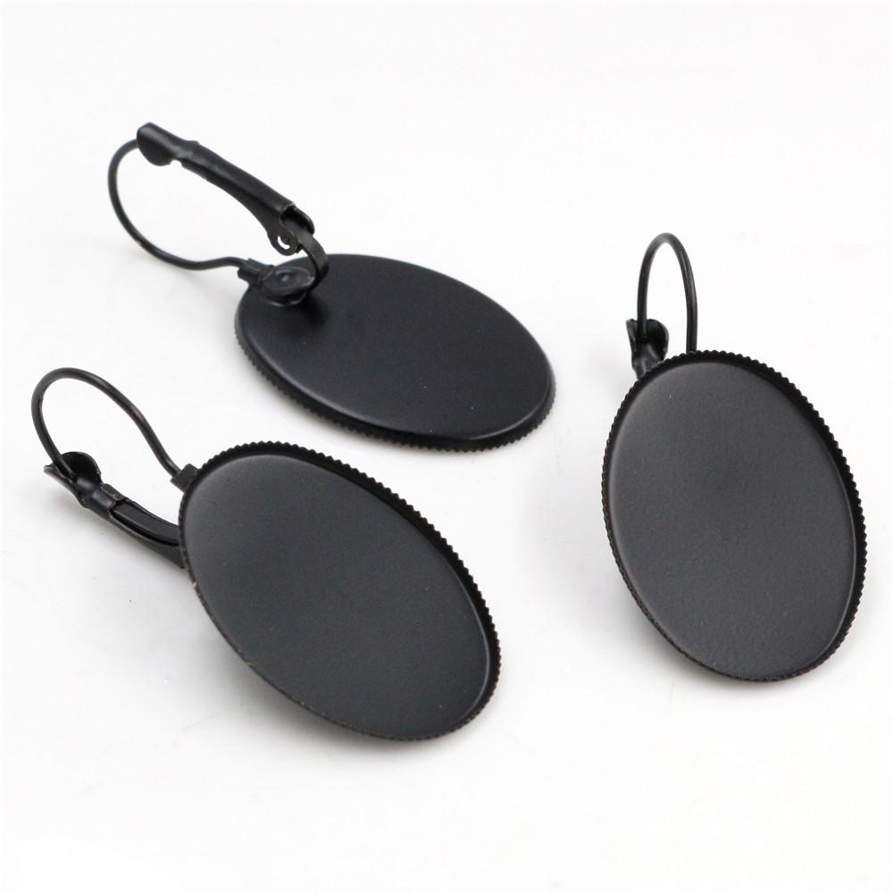 18x25mm 13x18mm 10x14mm 10pcs/Lot Classic 9 Colors plated French Lever Back Earrings Blank/Base,Fit Oval cabochons earrings