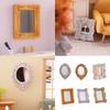 Antique Doll House Mirror Model Figure PVC Miniature Furniture For Children Pretend Play Classical Home Scene Decors
