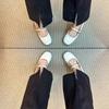 Korean version of versatile one-word belt single shoes casual women's shoes summer French retro Mary Jane shoes flat shoes small leather shoes
