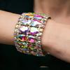 Bracciale Largo Elastico in Cristallo Artificiale Esagerato Flash Europeo e Americano Braccialetto Elastico Femminilità Accessori Personalizzati 2026