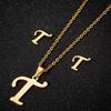 English Letter Necklace & Earring Set: Fashionable Jewelry for Women