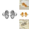 Beautifully Crafted Gold Alloy Flower Earrings With Timeless Leaf Design For Fashion-forward Women