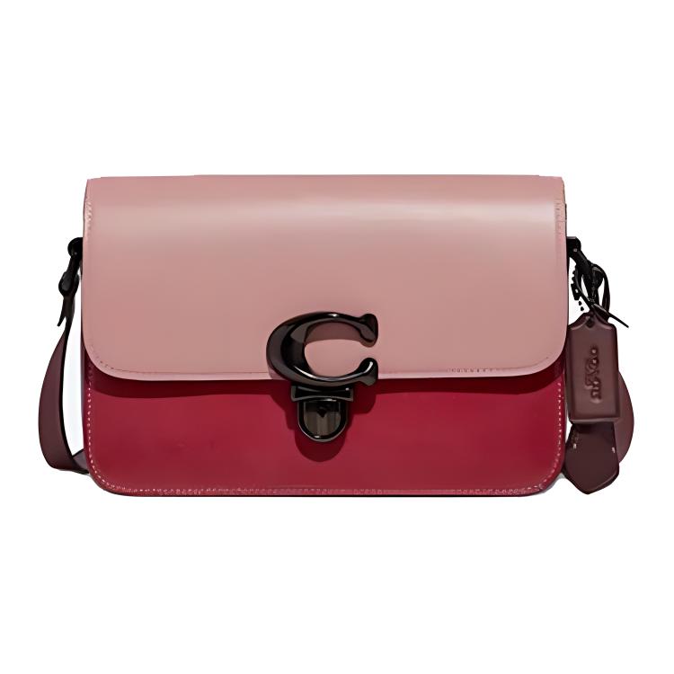 Coach Studio 25 C Logo Flap Fashion Versatile Leather Crossbody Shoulder Bag Large Women bags Pink C6638-V5PMC Basic Set BagDust Bag 30970₽