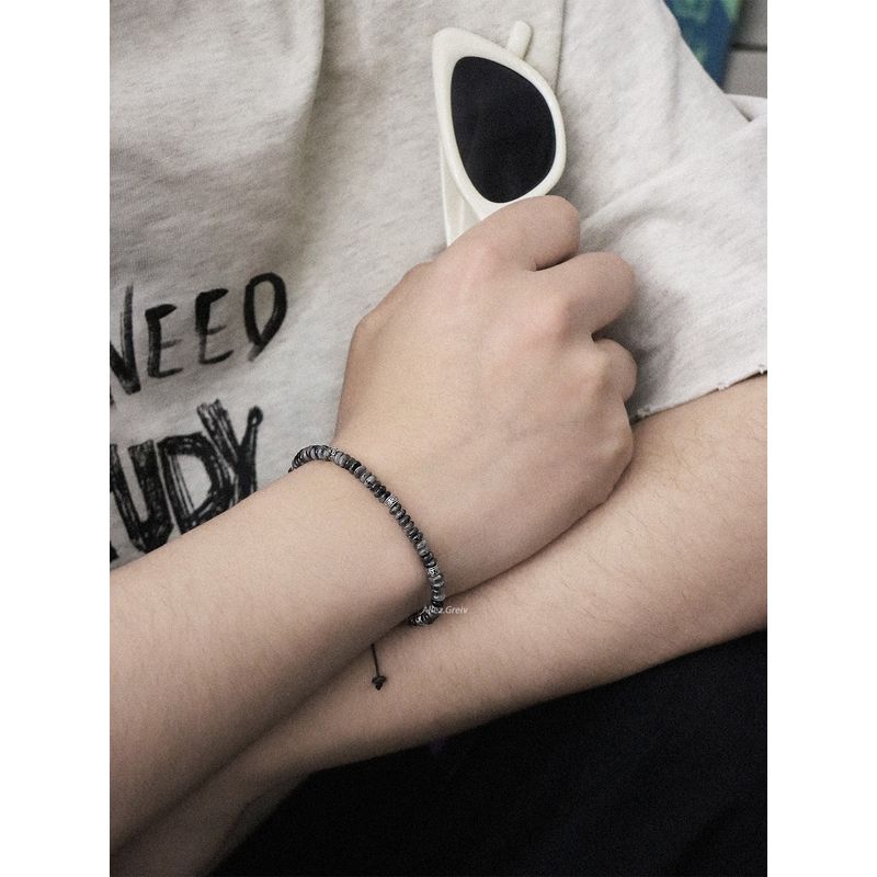 

Нишевый стиль браслет из бусин интернет-знаменитость китайский тренд агат натуральный камень agate gray agate