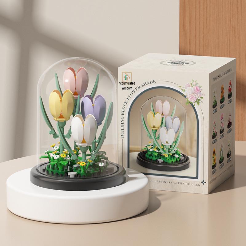Jihui Building Blocks Flower Pot Series: Compatible with Lego Toys for Children's Educational Fun