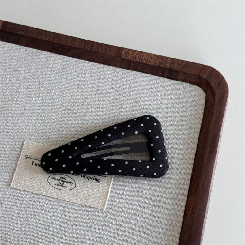 Traditional Korean Style Metallic Dotted Pattern Triangular Hair Accessories for Women Girls Barrettes