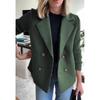 Fall Suit Collar Casual Coat Women Knitted Long Sleeve Tweed Office Jacket Blend Wool Coat Double Breasted Blazer Female Lapel
