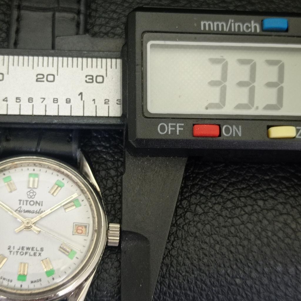 SCHWEIZER VINTAGE TITONI AIRMASTER TITOFLEX MANUELL AUFZIEHEND HERREN GRAUE UHR a703238-1