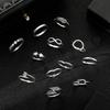 Bague Combinaison Promotionnelle, Ensemble de 12 Pièces de Bijoux Personnalisés Symbole Plume Feuille Étoile Infini.