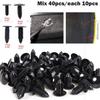 40x 5-8mm Car Body Push Pin Rivet Trim Panel Fastener Clip Mouldings Assortment