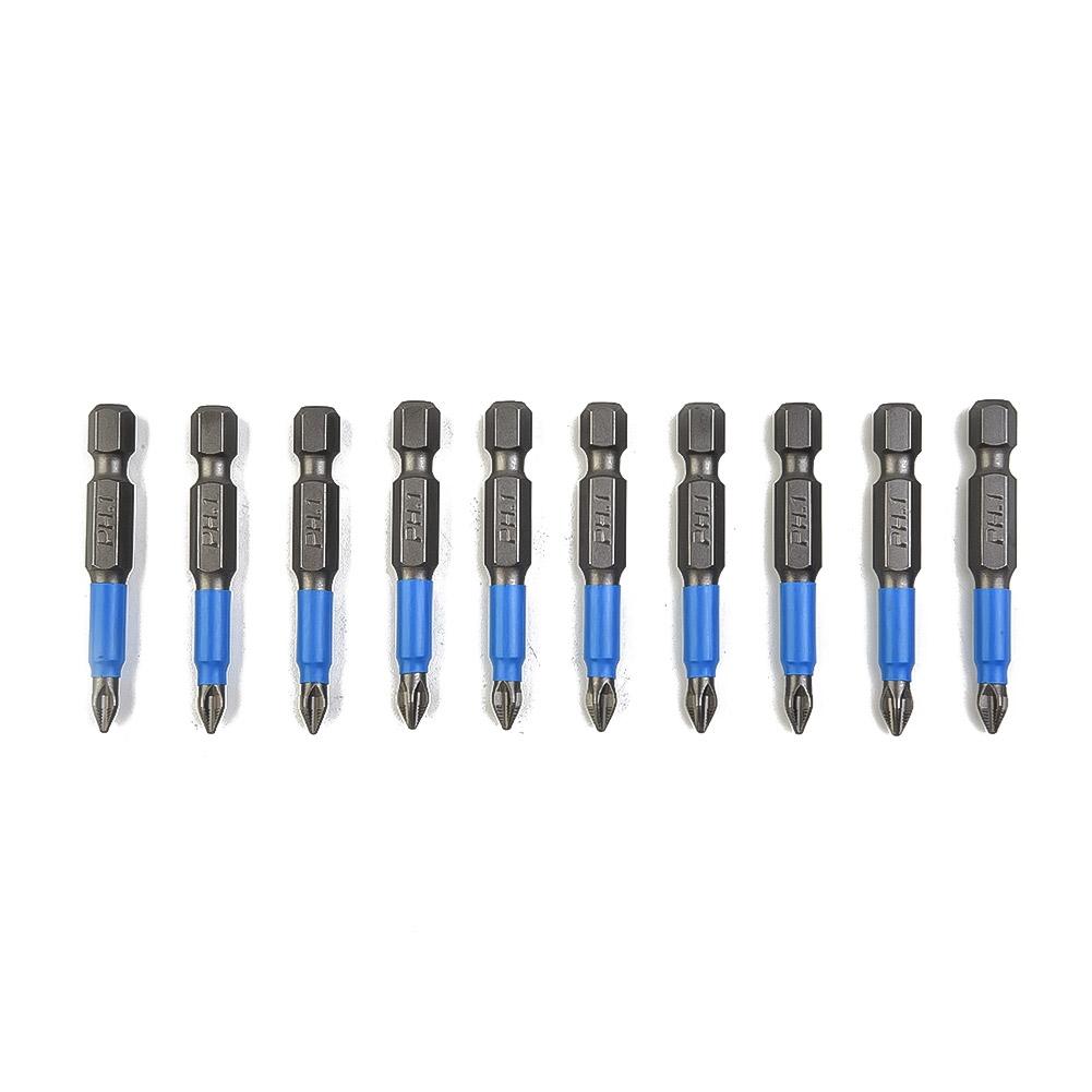 Magnetic Screwdriver Bits PH1/PH2/PH3/PZ1/PZ2/PZ3 Alloy Steel 10pcs 50mm
