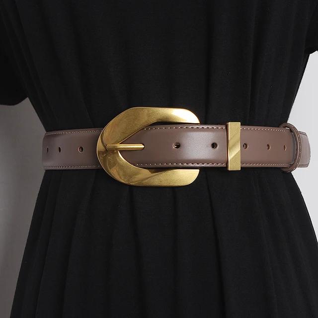 2.8cmVintage Genuine Leather Women's Belt with Metal Pin Buckle