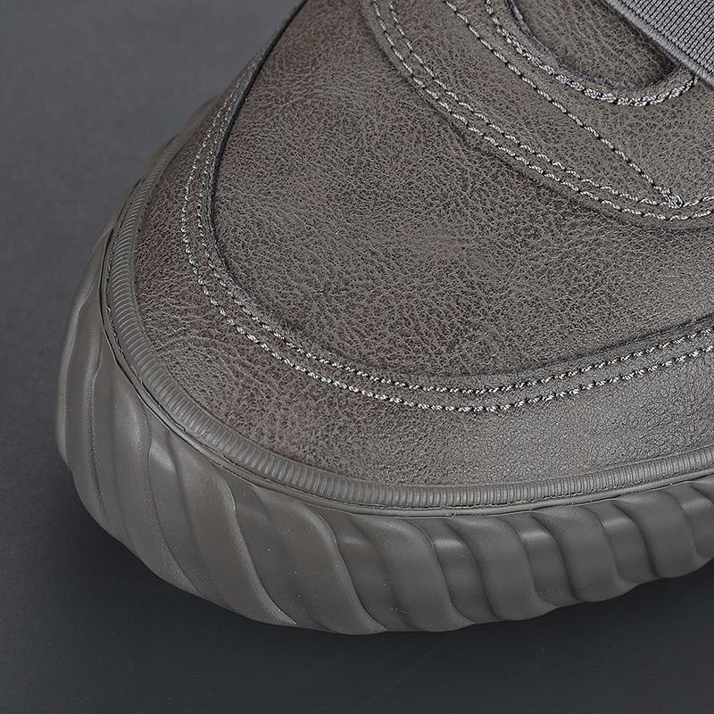 Holfredterse Mode Herren Leder Winter Pelz Warm Sneakers Vulkanisierte Lässige Flache Schuhe Skateboard Tragbare Schuhe mit Runder Spitze 20928
