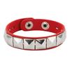 New One Row Punk Rock Studded Bracelet Square Spiked Leather Cuff Bracelet for Men Women \Wristband Bracelet