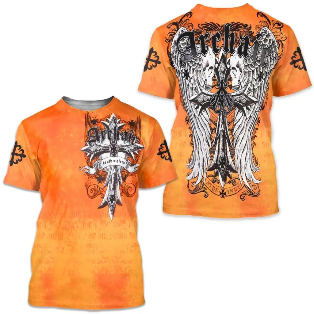 

Чоловіча футболка Archaic By Affliction Colisson з 3D графічним принтом, з коротким рукавом, чоловіча футболка, вінтажна футболка, вуличний тренд, вільний жіночий топ S
