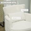 Modern Armchair, Upholstered Accent Chair with Lumbar Cushion, Rubberwood Legs, Cream White