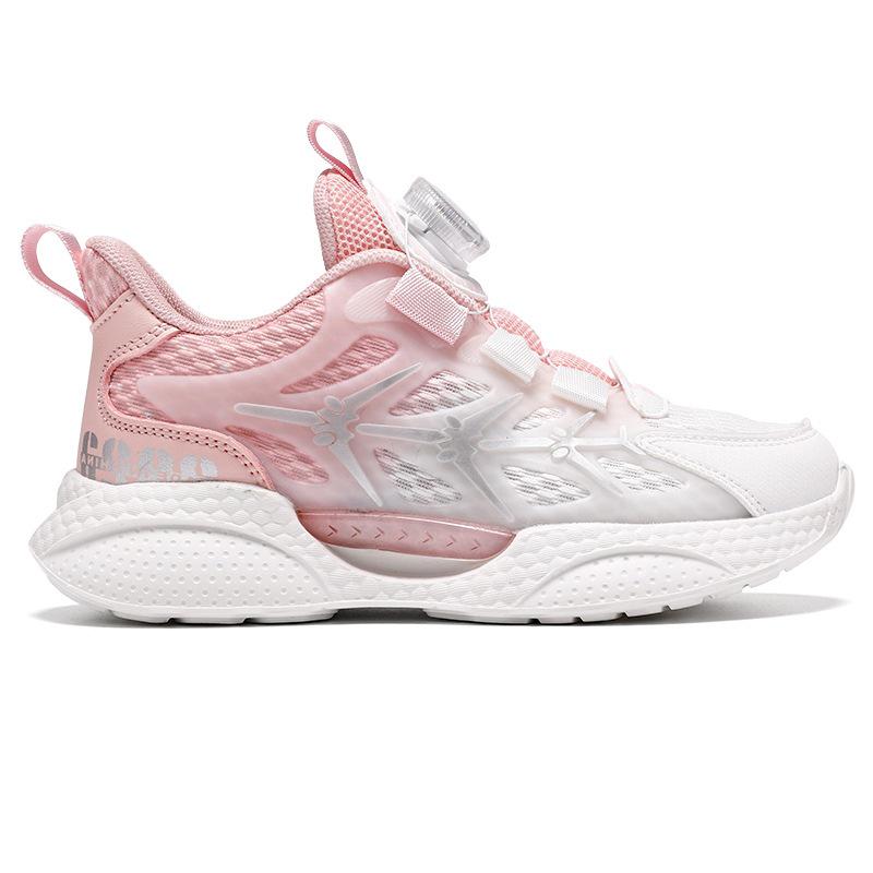 Girls' Summer Breathable Mesh Running Shoes with Rotating Buckle