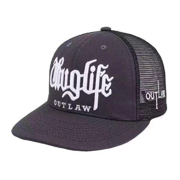 Fashion Hat New Embroidery Letter Double Parquet Street Micro Bending Mesh Cap Outdoor Men's and Women's Baseball Caps Sun Hats