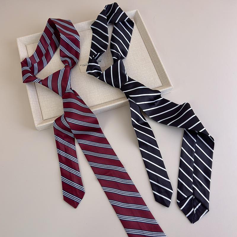 Long Skinny Plaid Waist Belt with Jeans Necktie Scarf Decorative Accessory Personality Trendy Hairband Fashionable Accessory