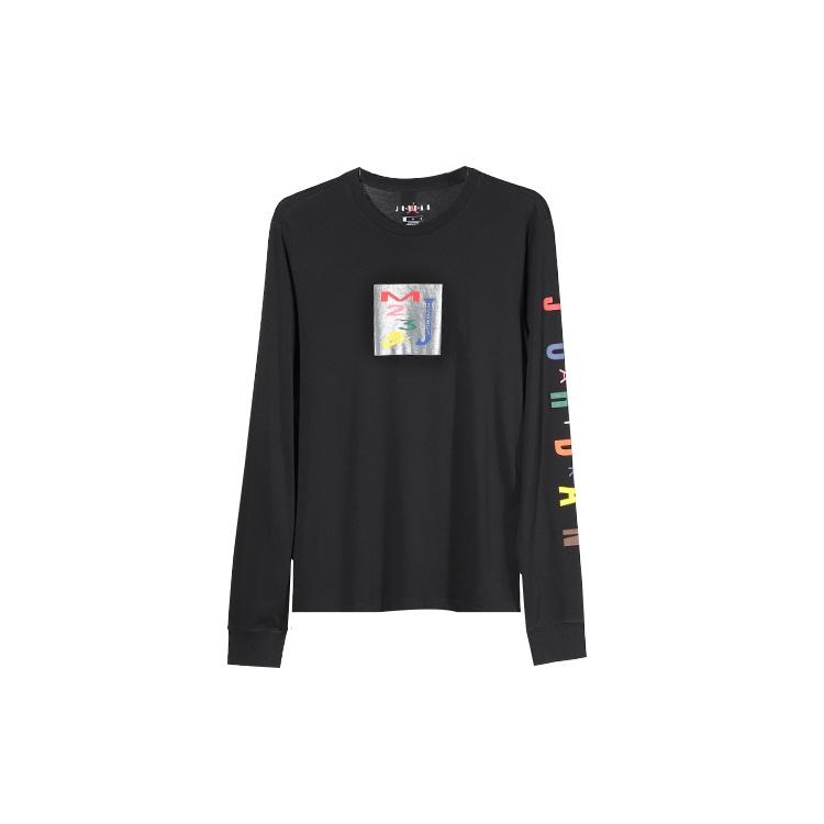 Men s Air Jordan 23 Color Label Pattern Long Sleeves Black T-Shirt CD5623-010 S