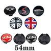 4pcs 54mm Mini Car Wheel Hub Center Caps Rim Cover Badge Emblem For Mini Works Cooper F54 F55 F56 F57 F60 R50 R52 R53 R55 R56R57