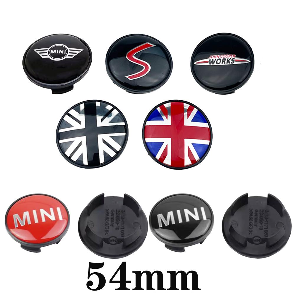 4pcs 54mm Mini Car Wheel Hub Center Caps Rim Cover Badge Emblem For Mini Works Cooper F54 F55 F56 F57 F60 R50 R52 R53 R55 R56R57
