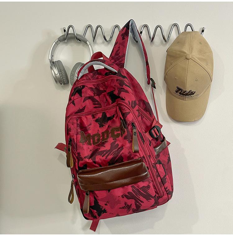 Schoolbag new street feel cool niche camouflage backpack junior high school students class holiday play to reduce the burden leisure bag