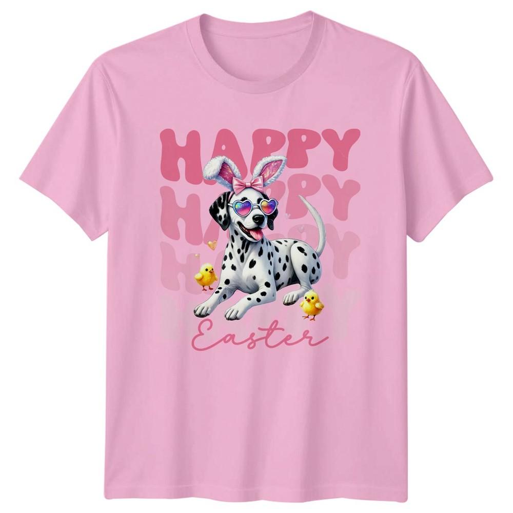 Happy Happy Happy Easter Unisexs TShirt Dalmatian Dog Holiday