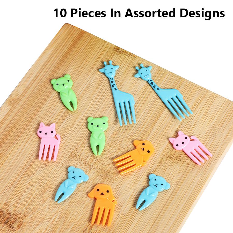 10Pcs Animal Food Picks Mini Forks, Cute Fruit Fork Bento Box Bento Accessories for Lunch Box Decoration разноцветный