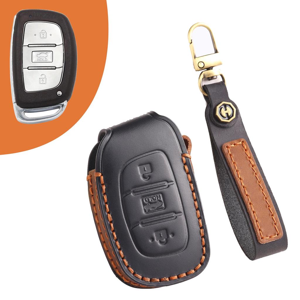 Skórzany pokrowiec na kluczyk dla modeli Beijing Hyundai: ix35, Lingdong, Langdong, Yuena, Mingtu, ix25, Tucson, Reina