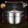 Extra Tall 316 Stainless Steel Stockpot with Anti-Overflow Lid, Large Capacity, No Coating, Perfect for Porridge, Steaming, and Stews.