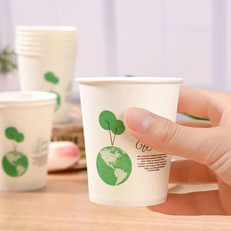 MENGTING Disposable Paper Cups, 233ml Office Coffee Cups, Thick Paper Cups, Family Pack of 100, for Business And Home Use