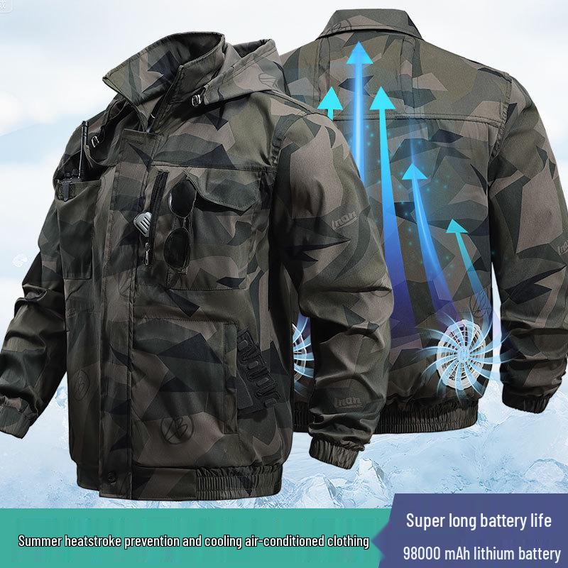 

Men s Summer Outdoor Cooling Fan Work Wear Camouflage – Dirt-Resistant Air-Con Construction Gear 170 for 110-130 lbs