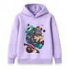 Kids Boys Girls Pullover Hoodie, Psychedelic Galaxy Tiger Print Casual Warm Long Sleeve Hooded Sweatshirt with Space Planets Pattern for Children Dail