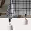 Stainless Steel Tablecloth Clamps With Natural Marble Stone Textured Elegant Cylinder Design For Modern Dining Tables