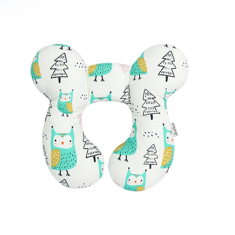 Cestovní polštářek pro miminka ve tvaru U s kresleným vzorem pro oporu hlavy a krku