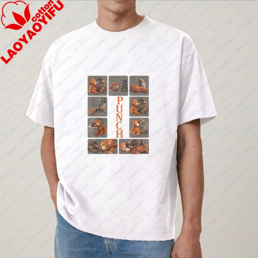 Baby Punch Monkey - Trendy Harajuku Short-Sleeved Shirt for Both Unisex and WoUnisex, Patterned, 100% Cotton T-Shirt