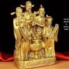Large Bronze Five Gods of Wealth Figurine for Home or Office Worship