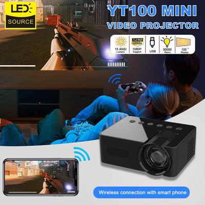 YT100 Mini Android Wifi Akıllı Taşınabilir Projektör 1080P Full HD Ofis Ev Sineması Film Video Kablosuz Aynı Ekran Projektör