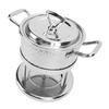 Single Fire Stove 304 Stainless Steel Individual Food Warmer Stove Pan Camping Hot Pot with Lid for
