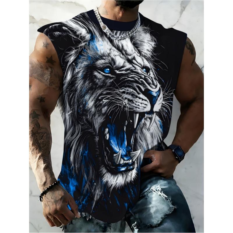 White Men's Vest with Casual 3D Printed Minimalist Pattern, Ideal for Summer Outdoor Leisure Sports And Seaside Vacations