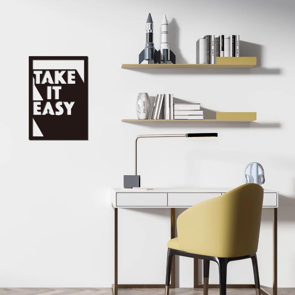 1 шт. Металлическое настенное искусство «Take It Easy» Стильное украшение интерьера — фото 4