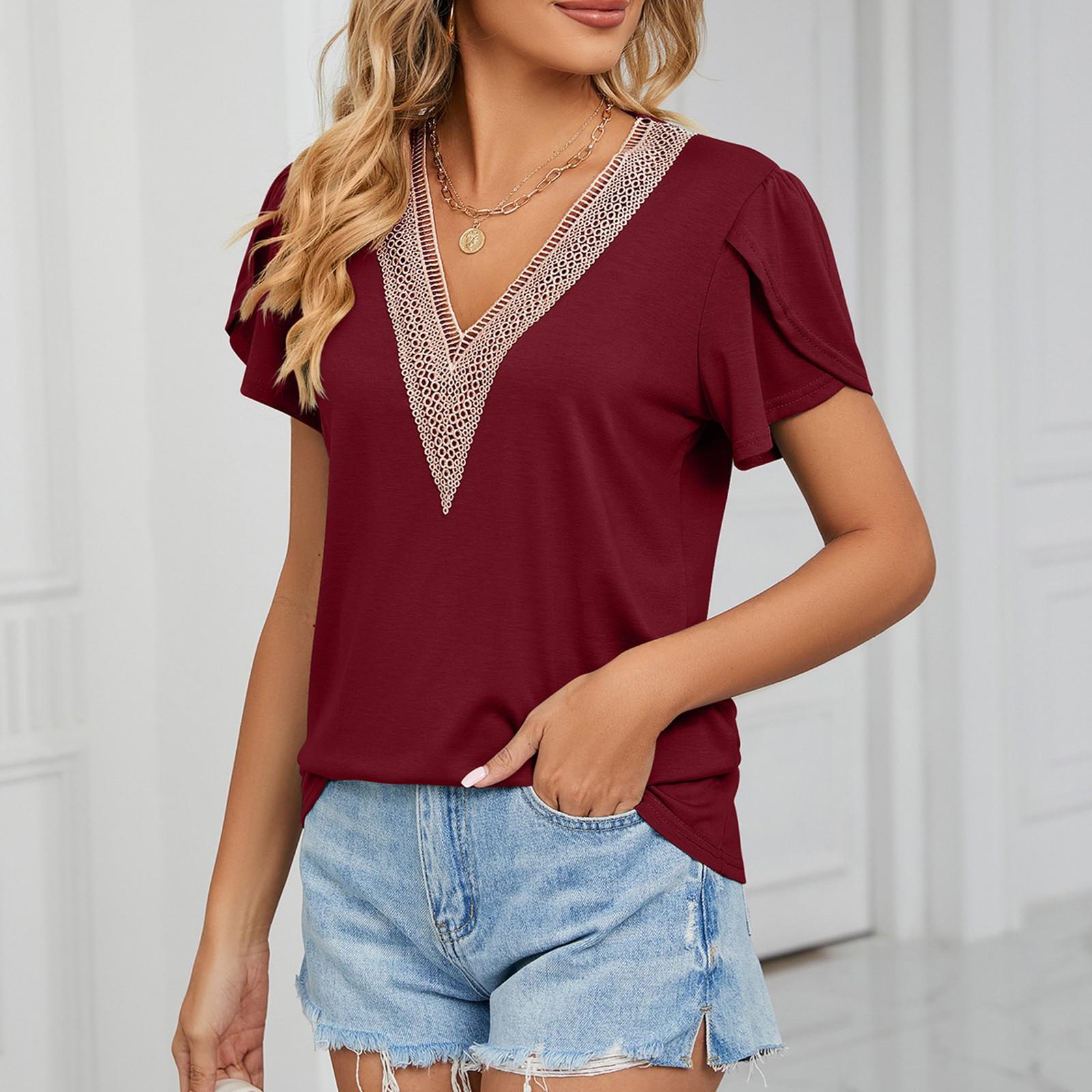 Новая модная женская повседневная однотонная хлопковая льняная футболка с короткими — фото 8