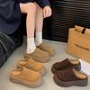 Thick-soled Bag Head Slippers Women's Outer Wear 2025 New Versatile Half-tow Boken Shoes One-pedal Height-increasing Lazy Casual Shoes