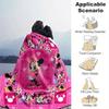 1pc. Minnie Mouse Pink Polka Dot Quilt Coverlet Blanket for Home Decor, All Seasons Use, Cartoon Throw Gift for Room,Soft Flannel Throw Blan
