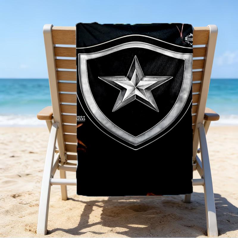 Shield With Star Emblem Printed Beach Towel, Super Soft Microfiber, Perfect Gift Birthday, for Pool, Beach, Travel, for family and friends