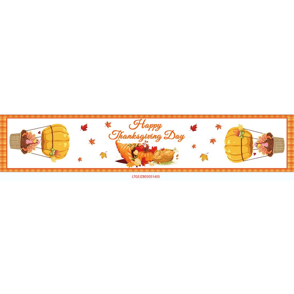 Thanksgiving Fall Harvest Kitchen Table Decorative Tablecloth, Maple Pumpkin Turkey Tablecloth