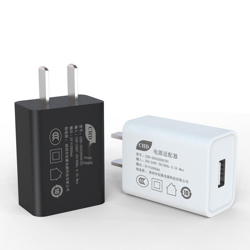 

3C Certified 5V2A USB Mobile Charger Adapter (CCC/GB 4943) 5V2A Charger (Uncertified Low-Cost) чорний